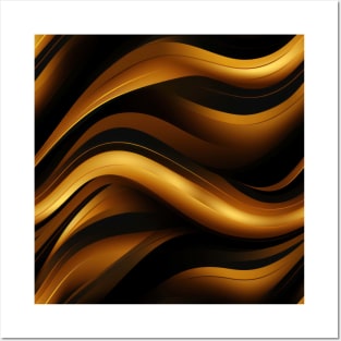 Golden Harmony: Abstract Stripes in Luxe Gold Posters and Art